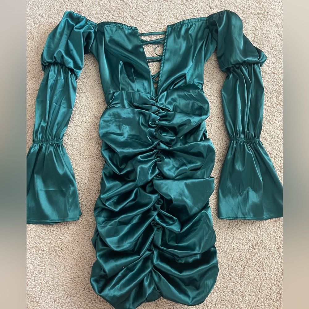 Fashion Nova Emerald Green Mini Dress